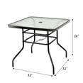 thumbnail image 2 of Costway 31.5'' Patio Square Table Tempered Glass Steel Frame Outdoor Pool Yard Garden, 2 of 5