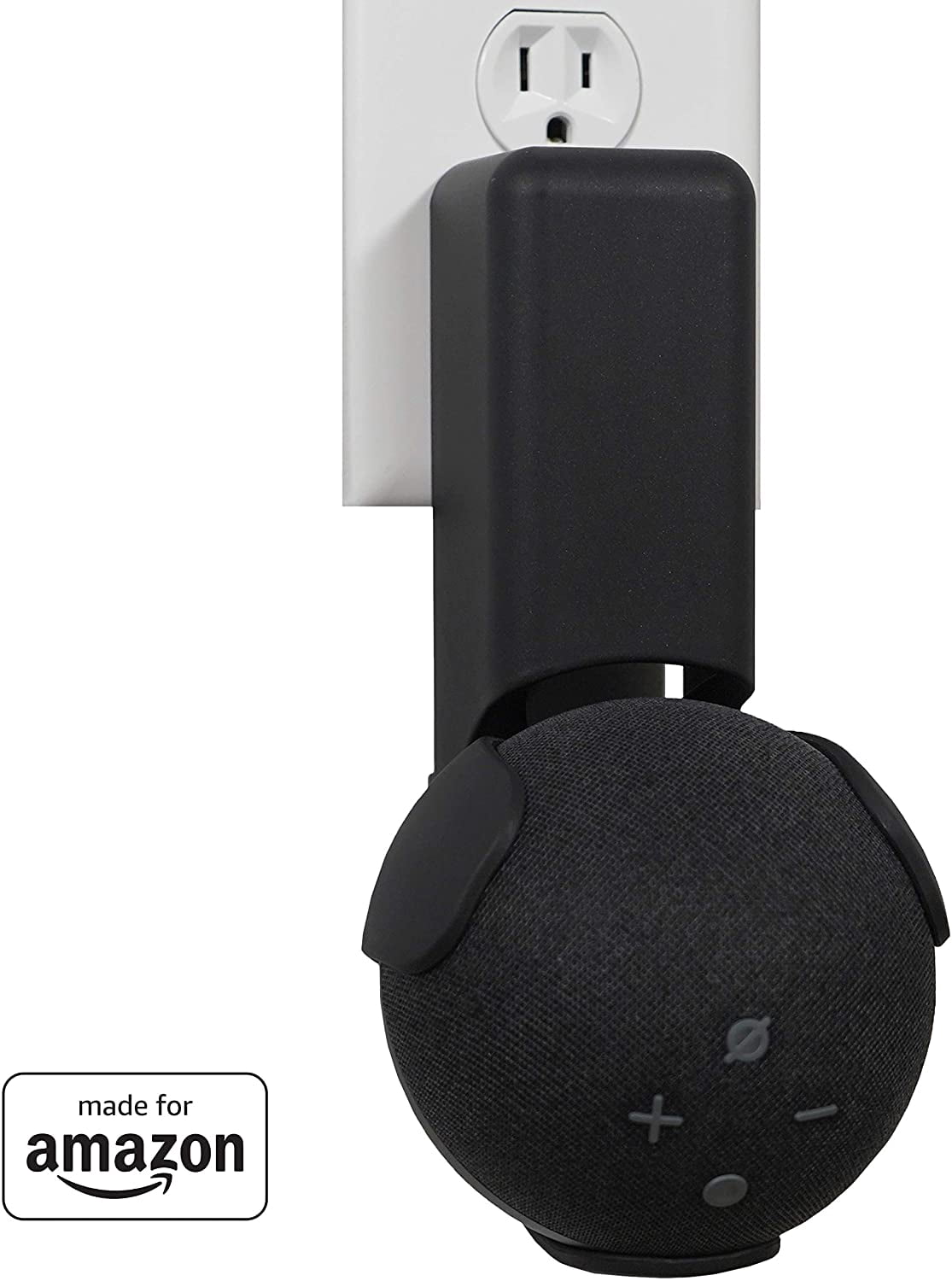 All New, Made For Basic Outlet Hanger, Black, for Echo Dot (4th generation)