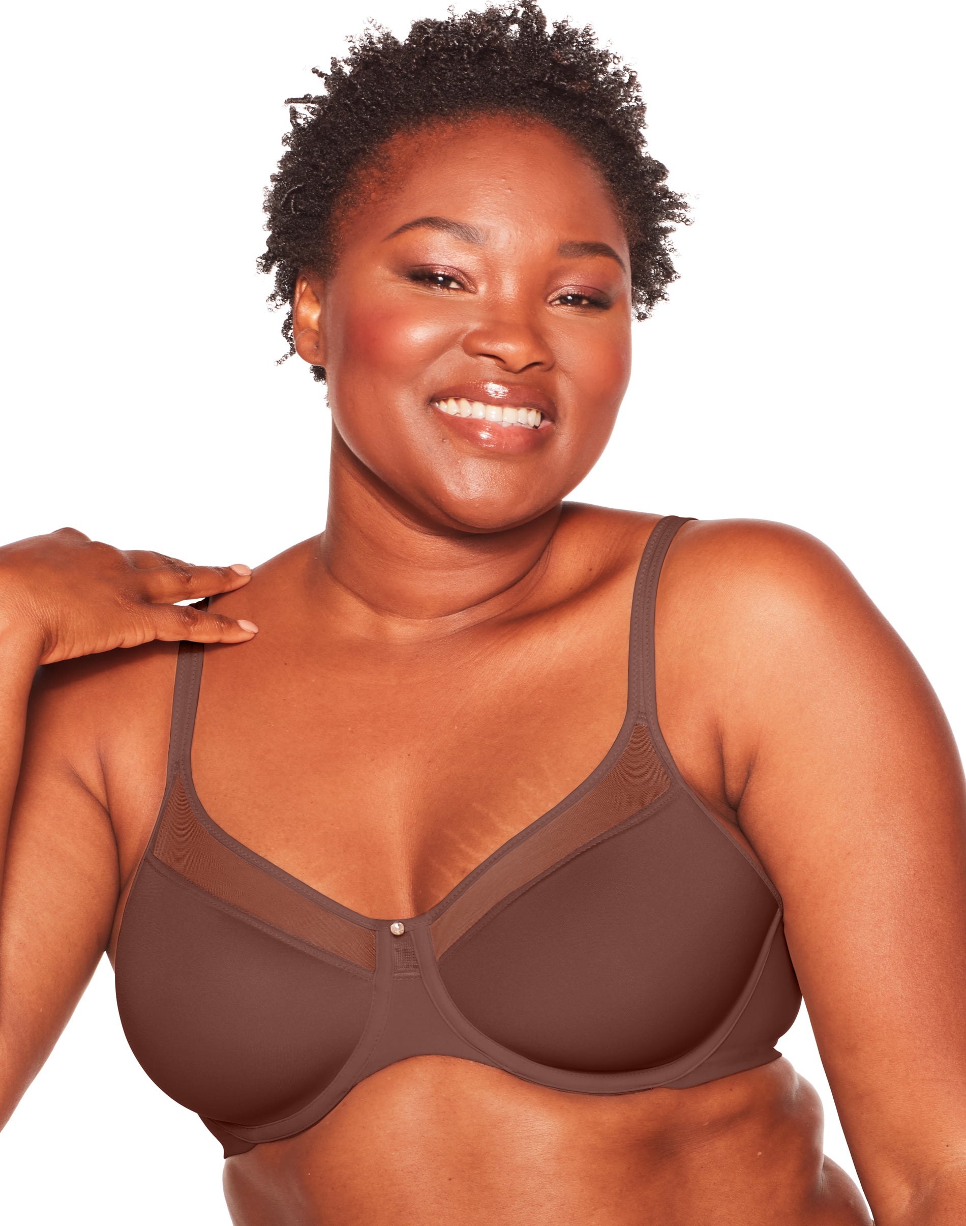 Bali Womens One Smooth U Ultra Light Illusion Neckline Underwire Bra, 40D, Warm,