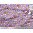 thumbnail image 2 of Soimoi Modal Satin Fabric Kangaroo,Elephant & Lion Animal Printed Craft Fabric by The Yard 42 Inch Wide, 2 of 3