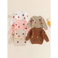 thumbnail image 3 of FOCUSNORM Chandail pour Bébé Fille à Manches Longues, Col Rond, Fleur, Tricot Chaud d'Hiver, Chandail, Vêtements pour Nourrisson, 3 of 9