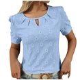 thumbnail image 2 of Liquidation des Offres du Jour! Blouses à Col Rond à Manches Courtes Unies pour Femmes, Haut Décontracté et Confortable pour Temps Chaud, Bureau Ou Jeu Soldes Aujourd'hui Liquidation!, 2 of 5