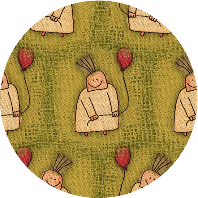 Ahgly Company Tapis de Zone Rond d'Intérieur Lavable à la Machine, Style Transitionnel, Jaune, 8 Pieds Rond