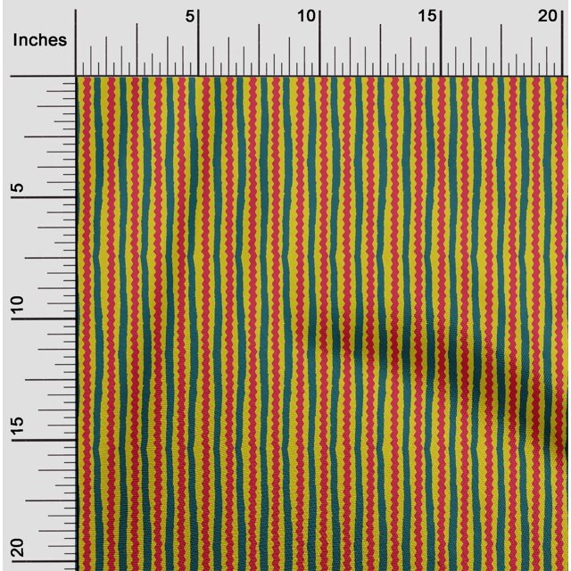 oneOone Cotton Flex Fabric Stripe Block Print Fabric BTY 40 Inch Wide