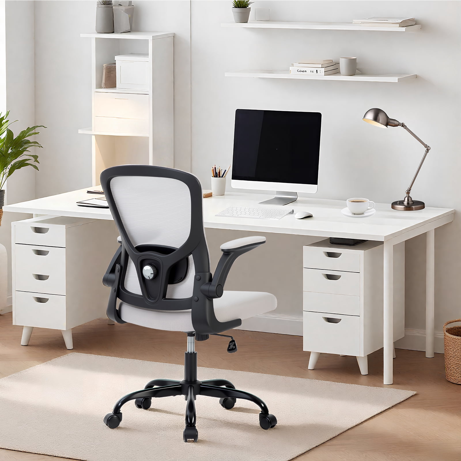 Ergonomic Office Chair with Adjustable HeadRest Lumbar Support, Mesh High Back Computer Chair for Desk and Home Office, Comfortable Rolling Chair for Standing Desk & Office Supplies