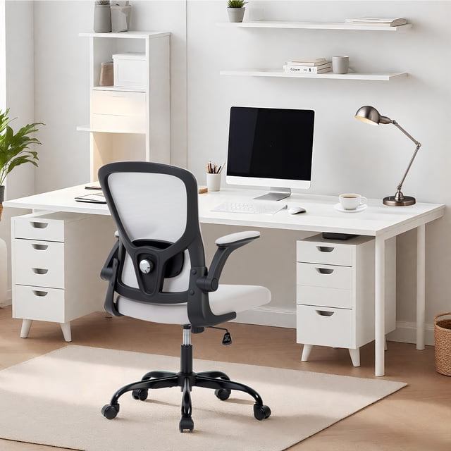 Ergonomic Office Chair with Adjustable HeadRest Lumbar Support, Mesh High Back Computer Chair for Desk and Home Office, Comfortable Rolling Chair for Standing Desk & Office Supplies