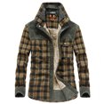 thumbnail image 1 of Meichang Mens Fleece Jacket Plus Size Plaid Winter Jacket Fall Button Down Shirt Jacket Classic Fit Long Sleeve Coat Jacket, 1 of 8