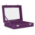 thumbnail image 3 of Small Velvet Jewelry Box Organizer 24, Exquisite Workmanship Removable Jewelry Organizer Box 24 Compartments With Locks For Household Purple, 3 of 8