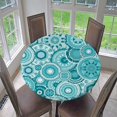 thumbnail image 3 of yuksok Elastic Fitted Table Cover - Geometric Pattern Home Decor - Round & Non-slip and I - 120cm (48 Inch), 3 of 6