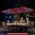 thumbnail image 4 of Costway Double-Sided Patio Umbrella with Color-Changing Flowing Solar LED Lights Crank Lift Red, 4 of 10