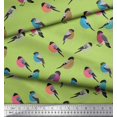 thumbnail image 3 of Soimoi Green Cotton Jersey Fabric Rufous Flycatcher Bird Fabric Prints By Yard 64 Inch Wide, 3 of 3