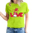 thumbnail image 2 of Pisexur T-shirt de la Saint-Valentin Haut T-shirt de la Saint-Valentin pour Femme Amour Imprimé T-shirt à Manches Courtes Haut à Manches Courtes Col Rond Haut/chemise, 2 of 5