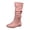 Pink, variant on Xfvqtps Womens Slouch Boots Flat Mid Calf Side Zipper Almond Toe Wide Calf Suede Casual Commute Boots Pink