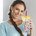 thumbnail image 5 of Oleegame 2PC Glass Bottle Creative Water Cup Heart Shape Cup PP Plastic Straw Cup Heart Shape Plastic Transparent Straw Cup 710ml Cold Change Temperature Sensitive Plastic Cup, 5 of 5