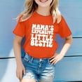 thumbnail image 2 of Girls Softball under Shirts Ruffle Girl Clothes Children's Casual Letter Pattern Print Multicolor Round Neck Short Sleeves, 2 of 4