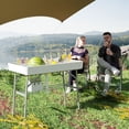 thumbnail image 2 of Outsunny Glacière Pliante de 3,4 Pi pour Boissons, Table de Fête Extérieure, Blanc, 2 of 10