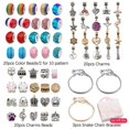 thumbnail image 4 of 64pcs DIY Charm Bracelet Gift Box Jewelry Making Kit with Beads Charms Pendants, 4 of 5
