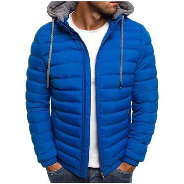 Pisexur Men's Hooded Winter Coat Warm Puffer Jacket Thicken Cotton Coat with Removable Hood