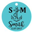 thumbnail image 1 of 100 Pcs Initiale Personnalisée avec Ancre Cadeau de Faveur de Mariage Papier Tags Fait sur Mesure Rond Hang Tags, 1 of 1