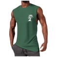 thumbnail image 2 of Summer Fashion Men's Vest Coconut Tree Small Pattern Shoulder Design Minimalist Style Casual Sleeveless Top, 2 of 6