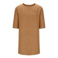 thumbnail image 5 of Ovzne Robes d'Été pour Femmes Robe Femme Mode Robe d'Été Décontractée pour Femmes Col Rond Manches 3/4 Unie Robe de Plage Poches Robe Femme Liquidation, 5 of 5