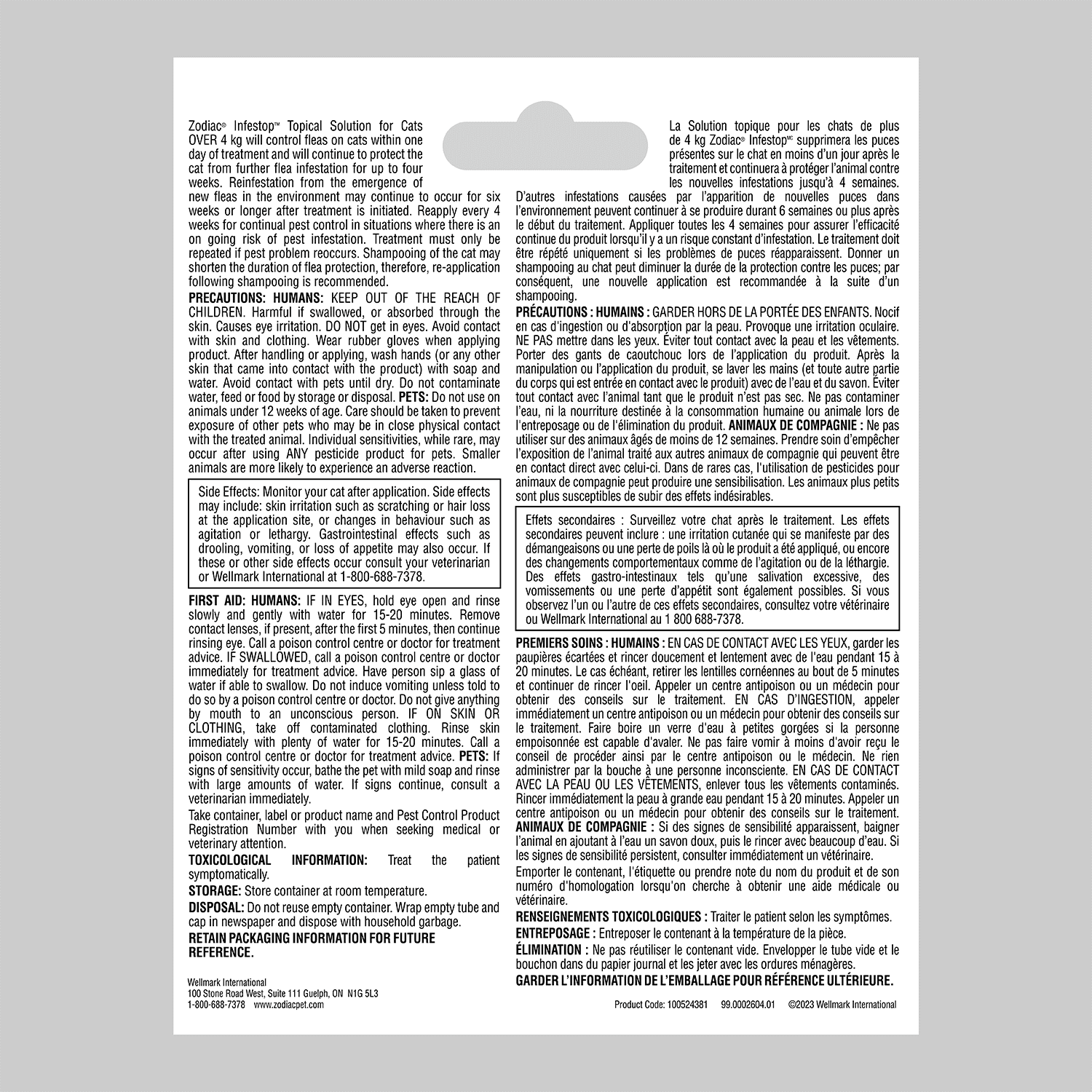 Zodiac Infestop™ Flea Topical Solution for Cats, For Cats 4kg or Over