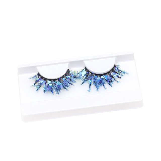 Decodeary 2piece Holiday Look With Glittery Eyelashes With Sequins Professional Q-01