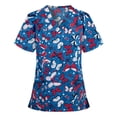 thumbnail image 2 of Hauts à Manches Courtes pour Femmes à Col en V Blouse T-shirt d'Uniforme de Travail pour Femmes, 2 of 3