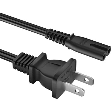 Cordon d'Alimentation TV Samsung de 5 Pi, Cordon d'Alimentation CA à 2 Broches pour PS5 PS4 PS3 PS2 Xbox One S/X, Lenovo, Asus, Acer, HP, Dell Câble d'Alimentation pour Portable, TV, Câble d'Alimentation d'Imprimante de Remplacement 18 AWG B