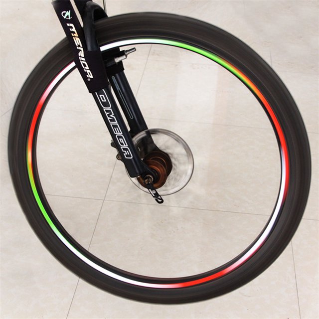 Autocollants Réfléchissants pour Pneus de Bicyclette Autocollants Colorés Roue de Vélo Réfléchissante Autocollants de Jante de Vélo