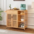 thumbnail image 2 of Costway 35.5" Kitchen Island Cartwith Lockable Wheels Drawer Open Shelves Towel Bar, 2 of 10