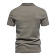thumbnail image 4 of Birdeem Mode Hommes Décontracté Slim Col Rabattu Couleur Unie Manches Courtes T-Shirt Hauts Blouse, 4 of 8