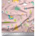 thumbnail image 1 of Soimoi Velvet Fabric Alphabets,Birds & Animals Kids Fabric Prints By Yard 58 Inch Wide, 1 of 1