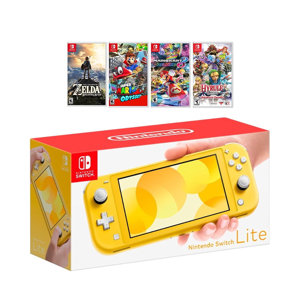 New Nintendo Switch Lite Yellow Console Bundle with 4 Games: The
