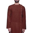 thumbnail image 4 of Atasi Kurta à Col Rond Chemise Kurta Uni à Manches Longues pour Hommes Tenue Décontractée, 4 of 7