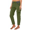 thumbnail image 1 of Jsaierl Womens Casual Loose Cargo Pants Elastic Waist Drawstring Plus Size Pants Comfy Adjustable Leg Opening Straight Leg Pants with Pockets, 1 of 6
