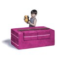 thumbnail image 3 of Jaxx Zipline Modular Kids Loveseat & Ottomans, Fuchsia, 3 of 8