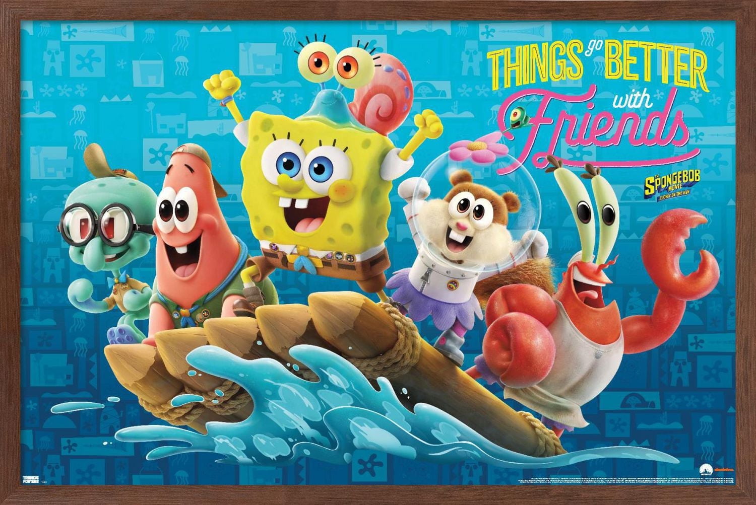 The SpongeBob Movie: Sponge On The Run - Friends Wall Poster with Push Pins, 14.725" x 22.375"