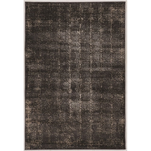 Jewel Illusion Navy & Beige 8' x 10'4" area rug power loomed in Turkey with 100% heat-set polypropylene, featuring a dense million-point construction and a transitional damask and floral pattern in navy and beige tones, ideal for larger rooms or open concept spaces.