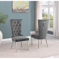 thumbnail image 2 of Chaises Latérales Rembourrées en Velours Gris Foncé avec Acier Inoxydable, Ensemble de 2, 2 of 2