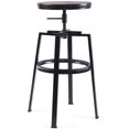 thumbnail image 4 of Costway Vintage Tabouret de Bar Réglable en Bois Métal Design Chaises de Pub Industriel Ensemble de 2, 4 of 6