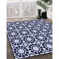 thumbnail image 3 of Ahgly Company Tapis Rond Lavable en Machine Intérieur Transitionnel Bleu Minuit, 5 Pieds Rond, 3 of 7