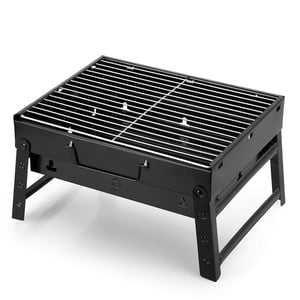 Uten Grill de charbon, BBQ Grill Pliant Portable Fumeur léger Grill, Barbecue Grill Petit bureau Tabletop Grille extérieure pour le camping Picnics Garden Beach Party 13.7''x9.4''' x 2.3''