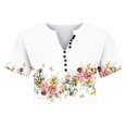 thumbnail image 5 of DPTALR T-shirt/chemise à Manches Courtes à Col en V pour Femmes, 5 of 5