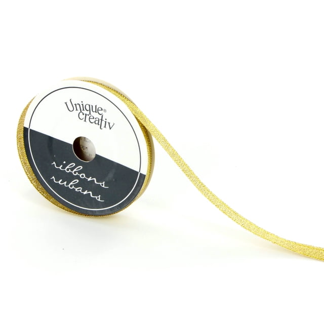 UNIQUE CREATIV, Ribbon, Satin, Gold, 6mm × 9.1m (1/4" × 30ft)