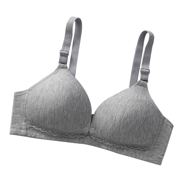 Timegard Seamless Bras for Women No Underwire Lace Front Button Closure Underwear Comfort Daily Bra
