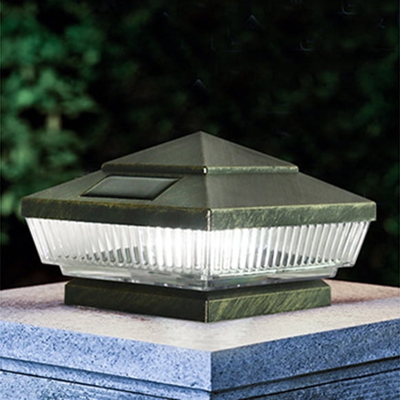 Solar Post Cap Lights for Fence and Deck | Outdoor Solar Lighting for Garden, Patio, and Pathway | Solar Powered Post Top Lanterns with Light Sensor | Set of 1