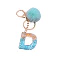 thumbnail image 2 of Letter Pendant Plush Ball Key Chain Resin Sequin Buckle Keyring Holder Charm Decoration, 2 of 8