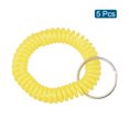 thumbnail image 3 of Unique Bargains Porte-Clés Spirale Extensible en Plastique à Ressorts de Poignet, Jaune, Lot de 5, 3 of 5