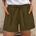 thumbnail image 2 of Yammkia Short de Course pour Femmes Shorts de Course pour Femmes avec Doublure Shorts Athlétiques pour Femmes Shorts à Séchage Rapide avec Poches pour la Marche le Gym la Randonnée (Vert Armée, TG), 2 of 7